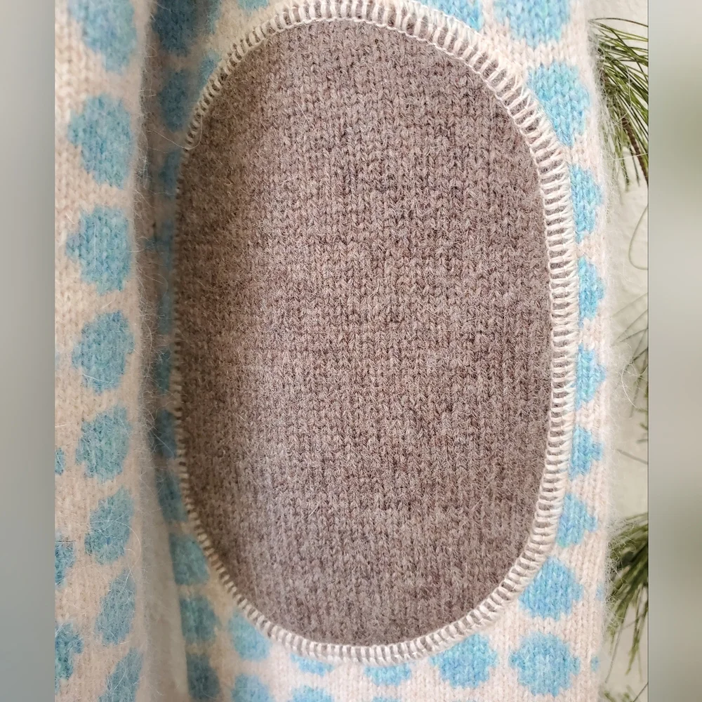 Orla Kiely Y2K Retro Polka Dot Lambswool Angora Cardigan - Picture 9 of 12